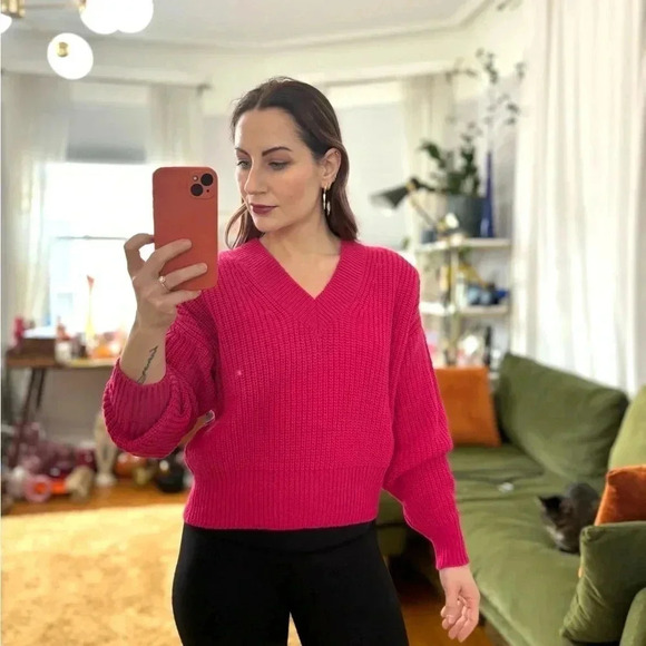 Essentiel Antwerp Fuschia Pink Cable Knit Sweater Sz XS made in Italy - Picture 7 of 12